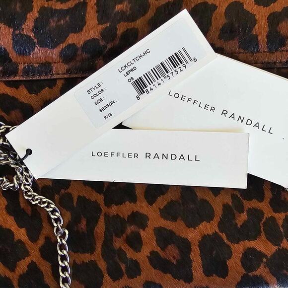 Loeffler Randall Leopard Print Calf Hair & Leather Crossbody Bag $498 NWT - Picture 7 of 11